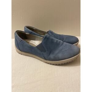 Dansko Women's‎ Size 39 Blue Suede Leather Slip On Summer Boat Shoes